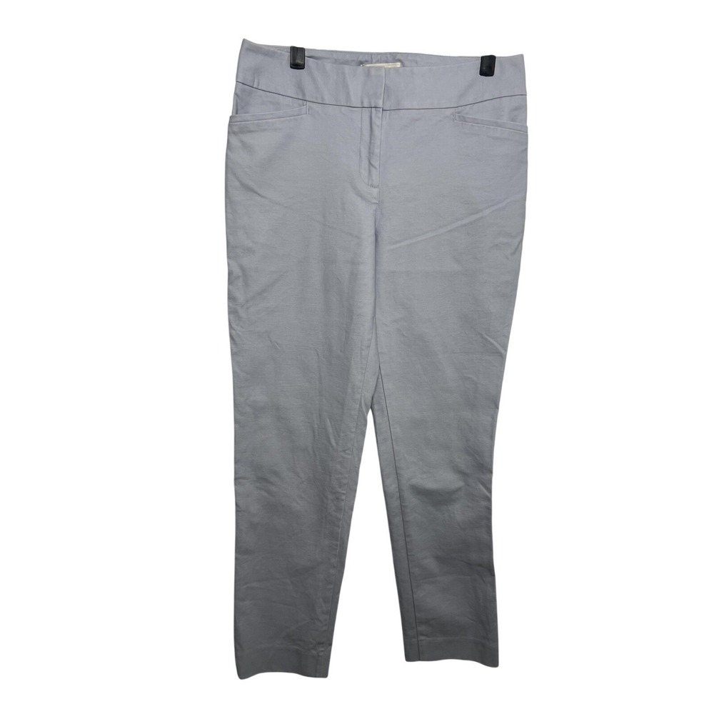 Talbots Dress Pants Wm 8 Gray Twill Straight Leg Stretch Workwear Office Minimal